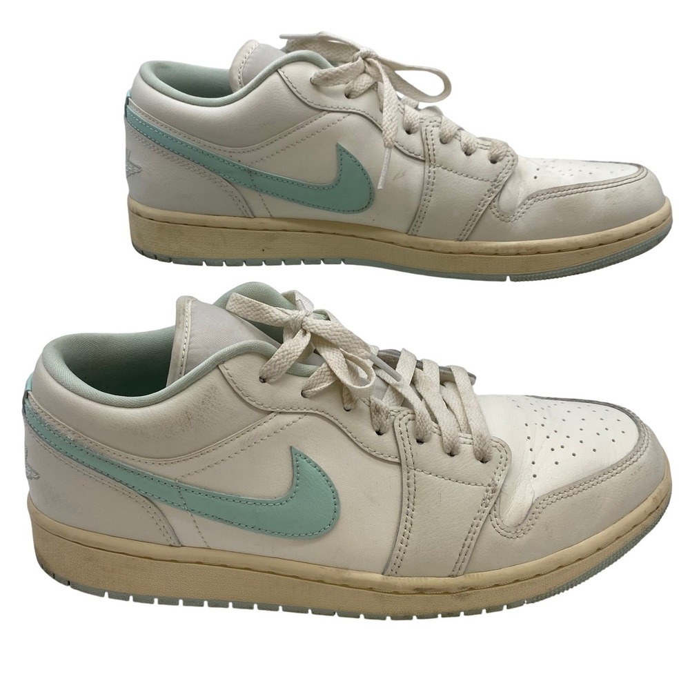 Nike Air Jordan 1 Low Women 12 Sail Washed Teal DC0774-134 Leather Sneaker